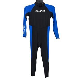 Slinx Size XS Full Body Wetsuit Black Blue Swimsuit Rashguard‎ Swim Dive Snorkel